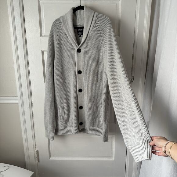 XRay Mens Button Front Cardigan Sweater Collared 6XL Gray Knit Classic NWOT - Picture 13 of 17